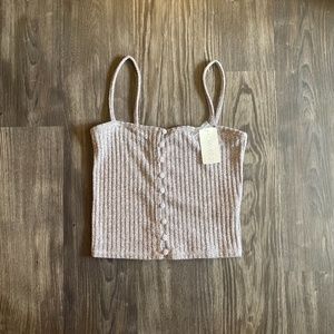 New Cream Knit Cami/Crop Top (Size Small)